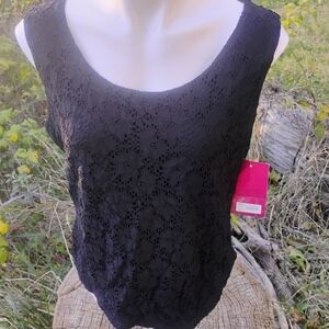 212 Collection Black Lace Tank Top NWT Large